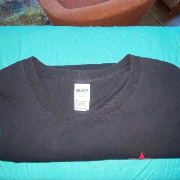 Gildan 100% Heavy Cotton Tee Shirt Black Size 3X Like New - Picture 4 of 8